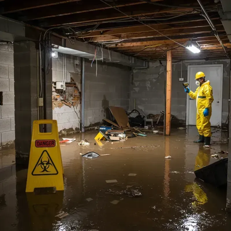 Flooded Basement Electrical Hazard in Lenexa, KS Property