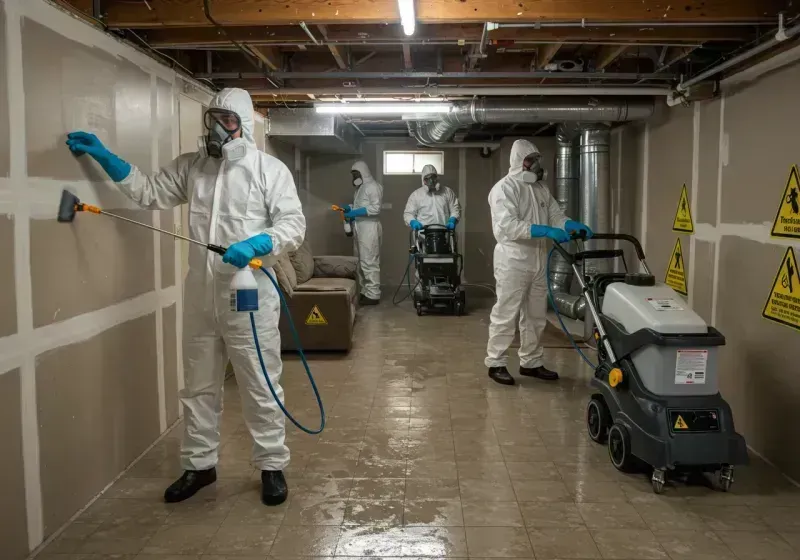 Basement Moisture Removal and Structural Drying process in Lenexa, KS